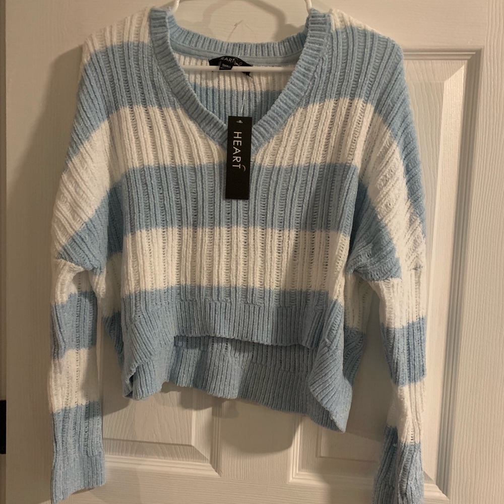 Baby blue and white sweater NWT